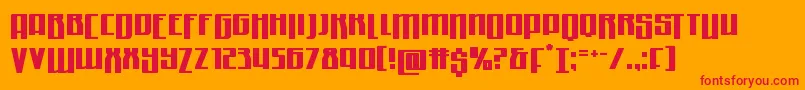 フォントQuantummalicedrop – オレンジの背景に赤い文字