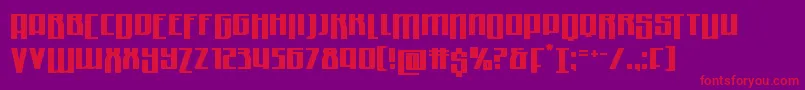 Quantummalicedrop-Schriftart – Rote Schriften auf violettem Hintergrund