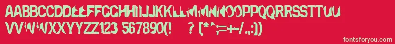 フォントEclipsedmoon – 赤い背景に緑の文字