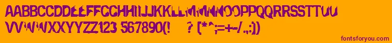 フォントEclipsedmoon – オレンジの背景に紫のフォント