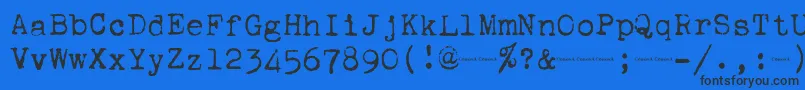 Corona4Typewriter Font – Black Fonts on Blue Background