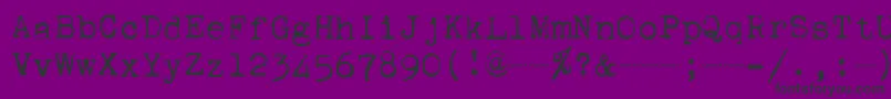 Corona4Typewriter-fontti – mustat fontit violetilla taustalla