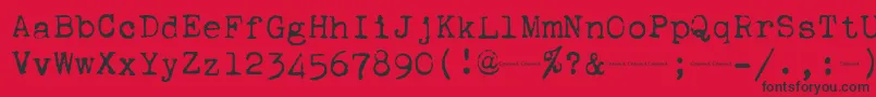 Corona4Typewriter Font – Black Fonts on Red Background