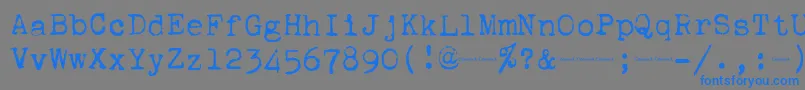 Czcionka Corona4Typewriter – niebieskie czcionki na szarym tle