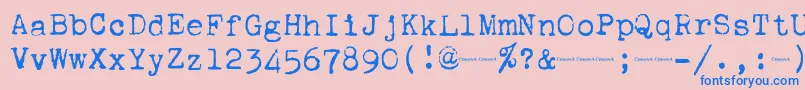 Corona4Typewriter Font – Blue Fonts on Pink Background