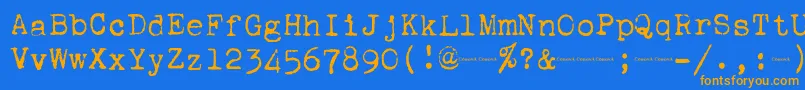 Corona4Typewriter Font – Orange Fonts on Blue Background