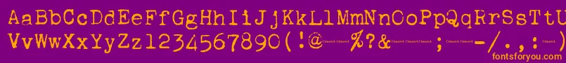 Czcionka Corona4Typewriter – pomarańczowe czcionki na fioletowym tle