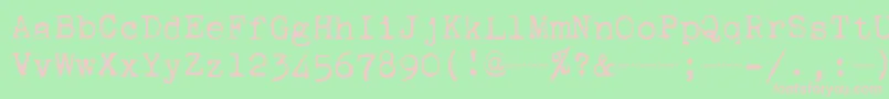 Corona4Typewriter Font – Pink Fonts on Green Background
