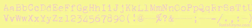 Corona4Typewriter Font – Pink Fonts on Yellow Background