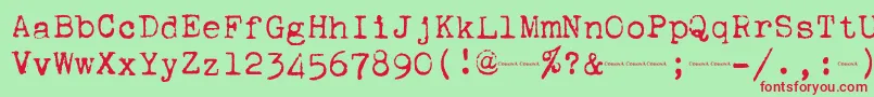 Corona4Typewriter Font – Red Fonts on Green Background