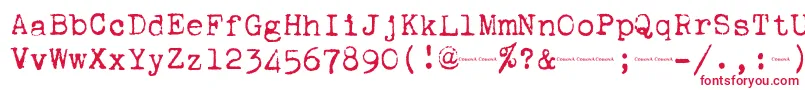 Fonte Corona4Typewriter – fontes vermelhas em um fundo branco