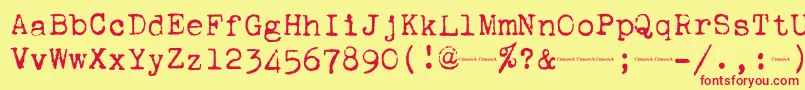 Шрифт Corona4Typewriter – красные шрифты на жёлтом фоне
