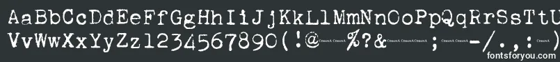 Corona4Typewriter-fontti – valkoiset fontit mustalla taustalla