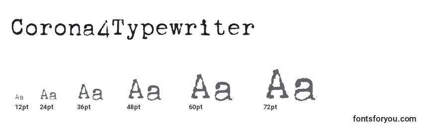 Größen der Schriftart Corona4Typewriter