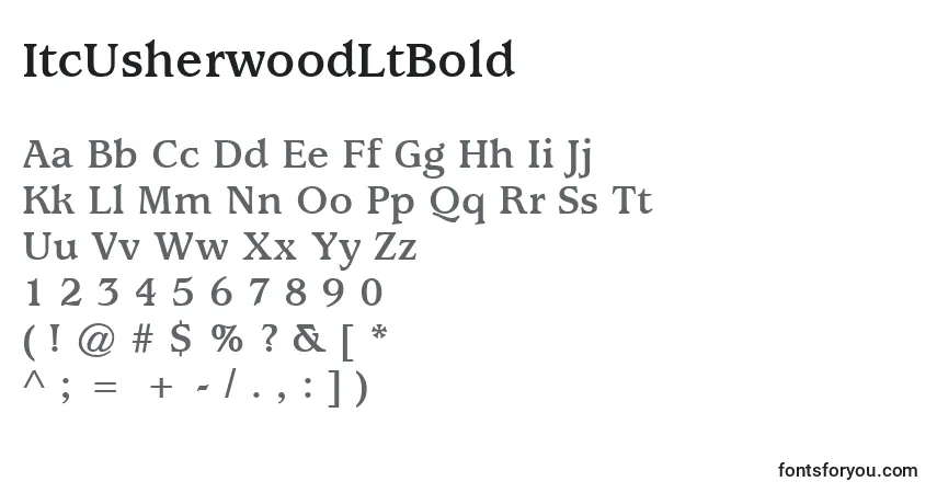 Czcionka ItcUsherwoodLtBold – alfabet, cyfry, specjalne znaki