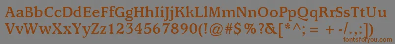フォントItcUsherwoodLtBold – 茶色の文字が灰色の背景にあります。