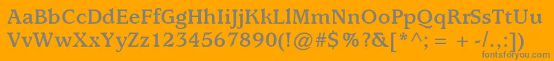 ItcUsherwoodLtBold-Schriftart – Graue Schriften auf orangefarbenem Hintergrund