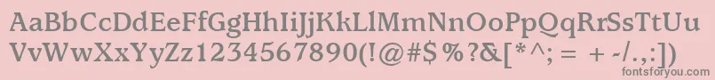 ItcUsherwoodLtBold-Schriftart – Graue Schriften auf rosa Hintergrund