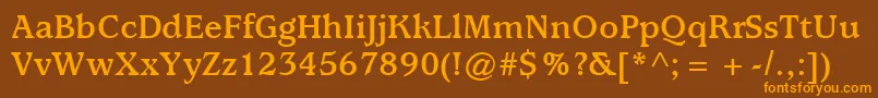 ItcUsherwoodLtBold Font – Orange Fonts on Brown Background