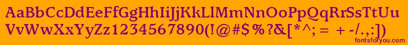 ItcUsherwoodLtBold Font – Purple Fonts on Orange Background