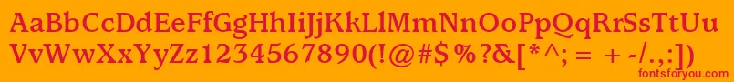 ItcUsherwoodLtBold Font – Red Fonts on Orange Background