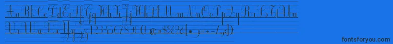 Шрифт EclCour – чёрные шрифты на синем фоне