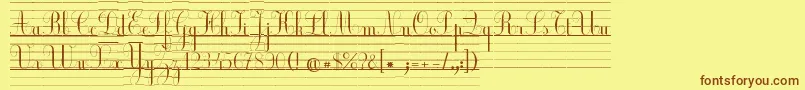 EclCour Font – Brown Fonts on Yellow Background