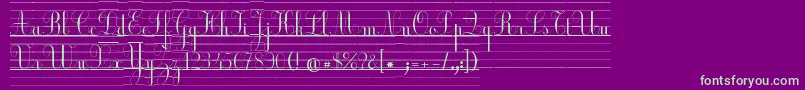EclCour-Schriftart – Grüne Schriften auf violettem Hintergrund