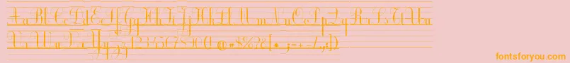 EclCour Font – Orange Fonts on Pink Background