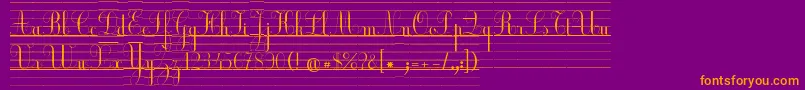 EclCour Font – Orange Fonts on Purple Background