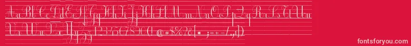 EclCour-Schriftart – Rosa Schriften auf rotem Hintergrund