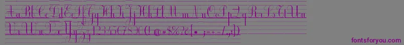 Weitere Informationen zur EclCour-Schriftart EclCour-Schriftart – Violette Schriften auf grauem Hintergrund