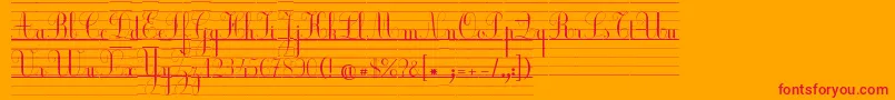 EclCour Font – Red Fonts on Orange Background