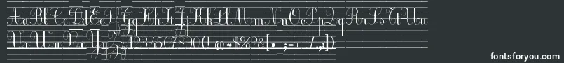 EclCour-Schriftart – Weiße Schriften auf schwarzem Hintergrund