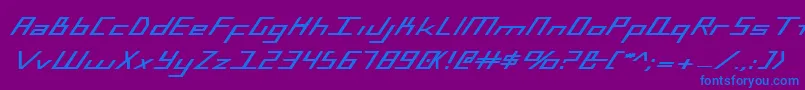 BlueJulyBoldExpanded Font – Blue Fonts on Purple Background