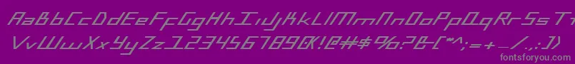 フォントBlueJulyBoldExpanded – 紫の背景に灰色の文字