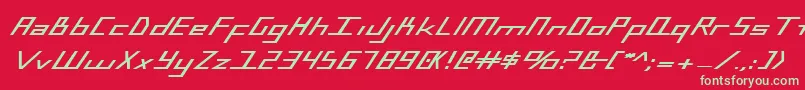 BlueJulyBoldExpanded Font – Green Fonts on Red Background
