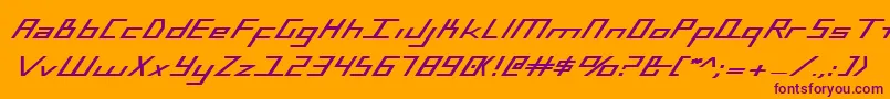 BlueJulyBoldExpanded Font – Purple Fonts on Orange Background