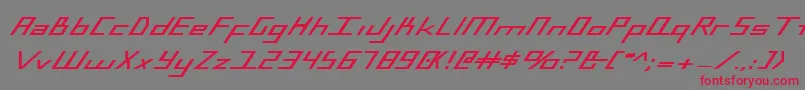 フォントBlueJulyBoldExpanded – 赤い文字の灰色の背景