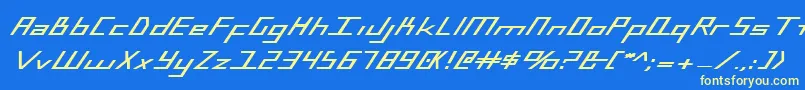 BlueJulyBoldExpanded Font – Yellow Fonts on Blue Background