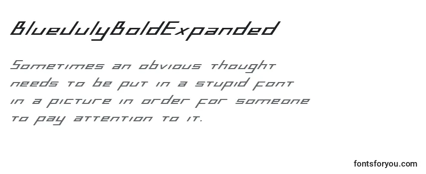 BlueJulyBoldExpanded Font
