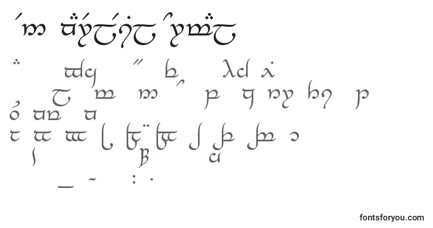 Czcionka TengwarElesilNormal – alfabet, cyfry, specjalne znaki