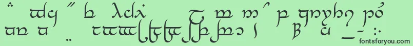 Czcionka TengwarElesilNormal – czarne czcionki na zielonym tle