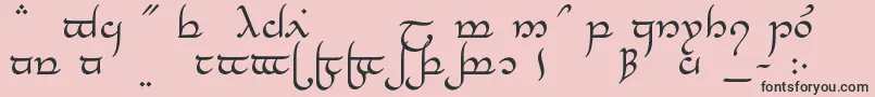 Шрифт TengwarElesilNormal – чёрные шрифты на розовом фоне
