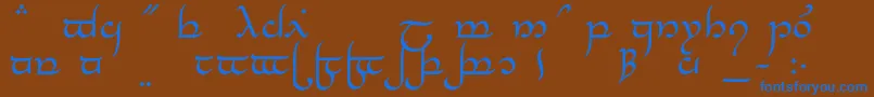 フォントTengwarElesilNormal – 茶色の背景に青い文字