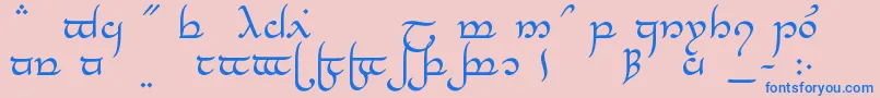 Czcionka TengwarElesilNormal – niebieskie czcionki na różowym tle