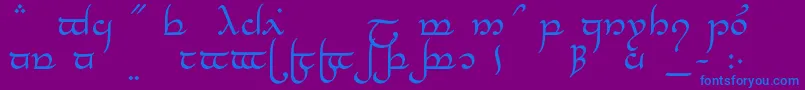 TengwarElesilNormal-fontti – siniset fontit violetilla taustalla