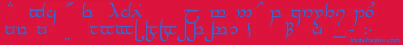 TengwarElesilNormal-Schriftart – Blaue Schriften auf rotem Hintergrund