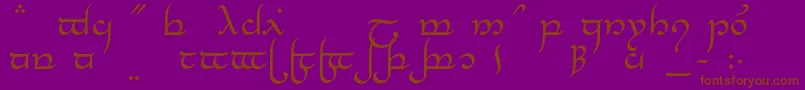 TengwarElesilNormal-fontti – ruskeat fontit violetilla taustalla