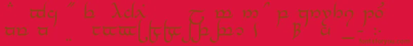 TengwarElesilNormal-fontti – ruskeat fontit punaisella taustalla